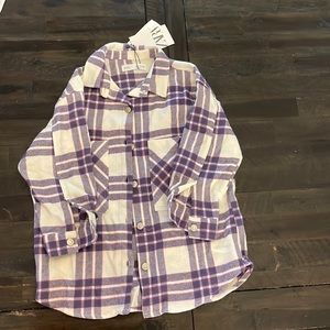 BRAND NEW Girls Zara flannel shirt with chest pocket
